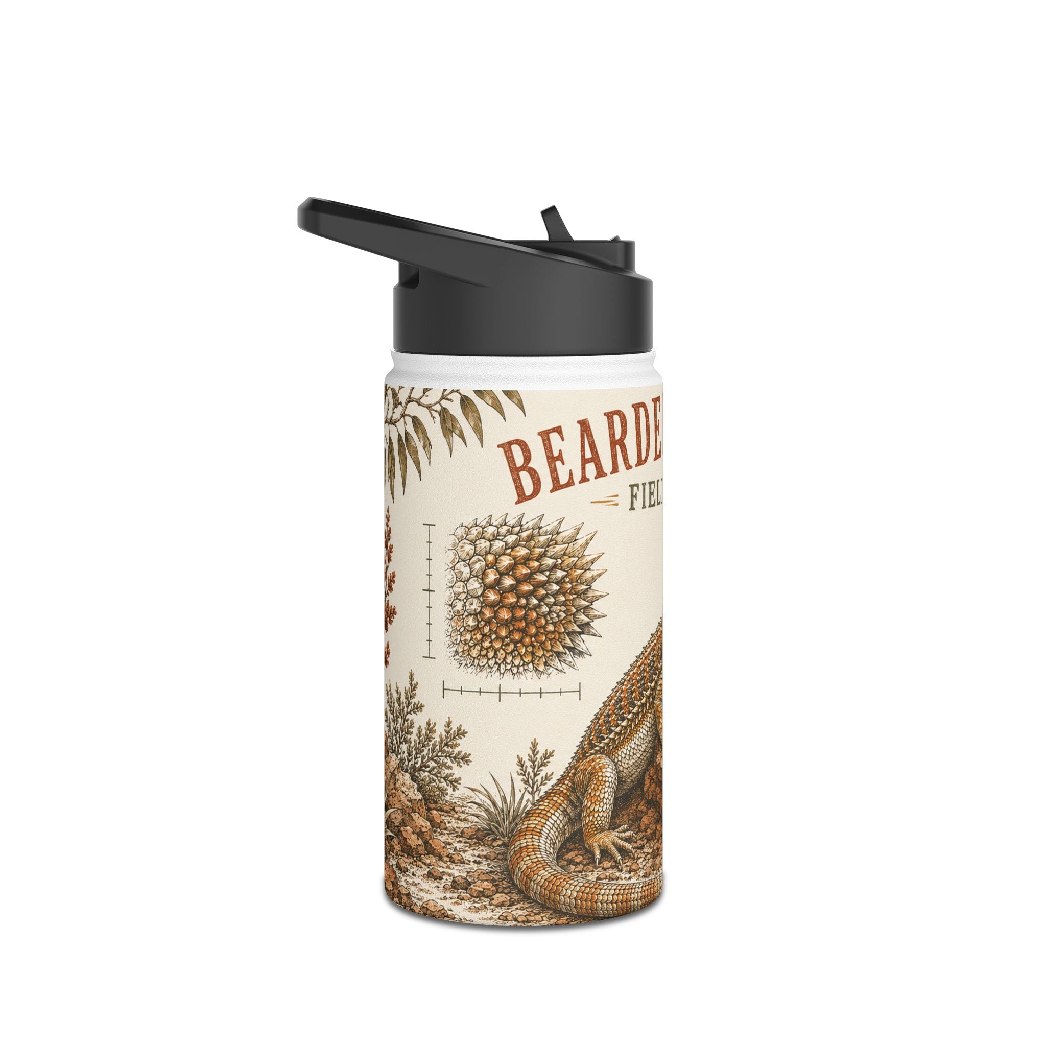Bearded Dragon Field Study Stainless Steel Water Bottle