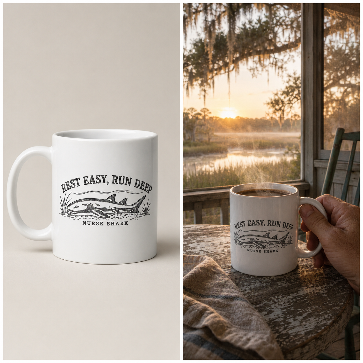 Rest Easy, Run Deep Nurse Shark Ceramic Mug