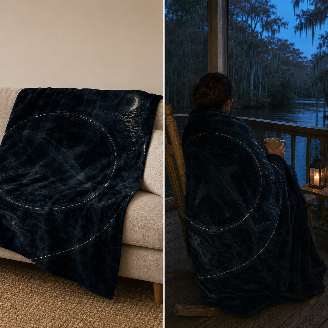 Blackwater Shadow Velveteen Plush Shark Blanket