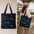 Night School All-Over-Print Shark Tote Bag