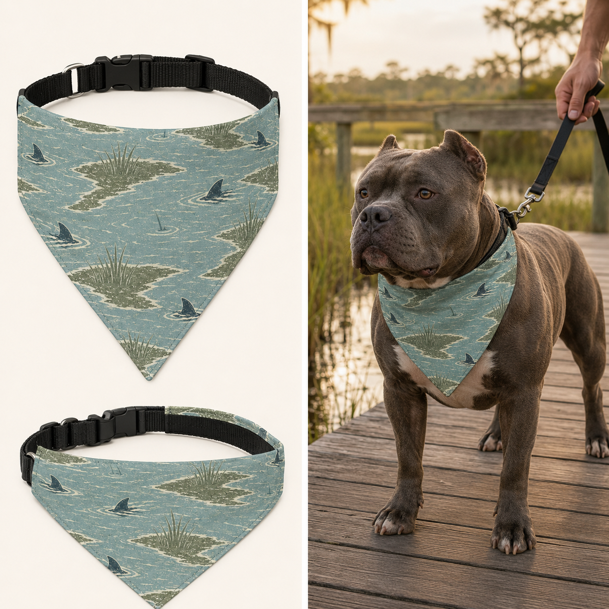 Sawgrass Fins Clip-On Shark Pet Bandana