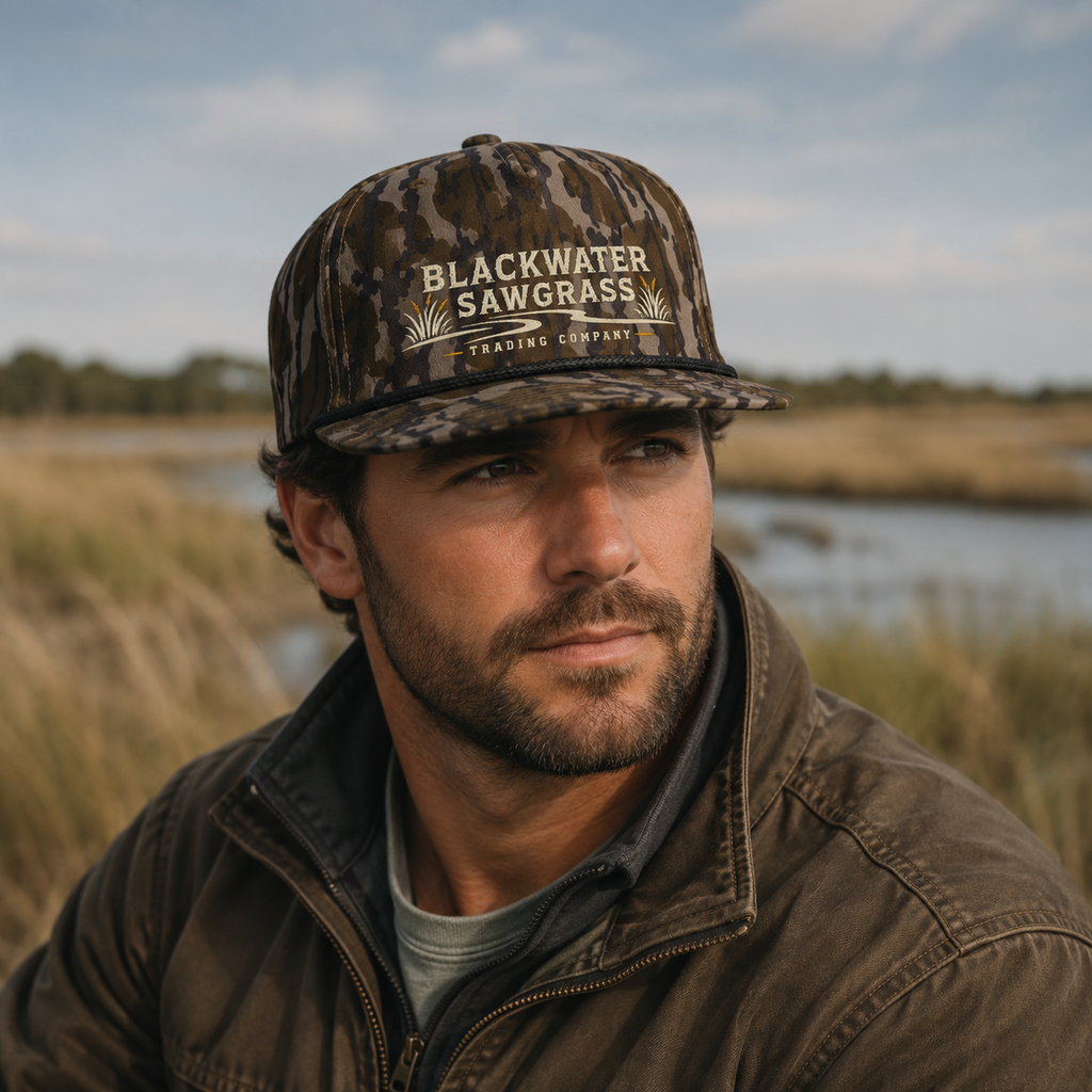 Blackwater Sawgrass Snapback Hat — Vintage Outdoors Fishing Cap