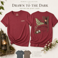 Drawn to the Dark T-Shirt — Moth, Lantern & Floral Graphic Tee