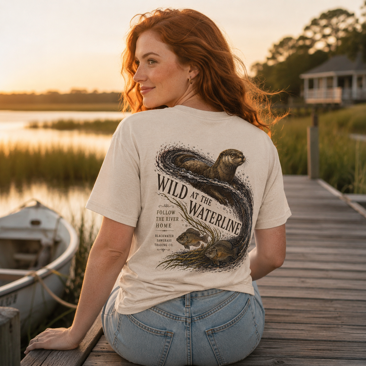 Wild at the Waterline Otter Graphic T-Shirt