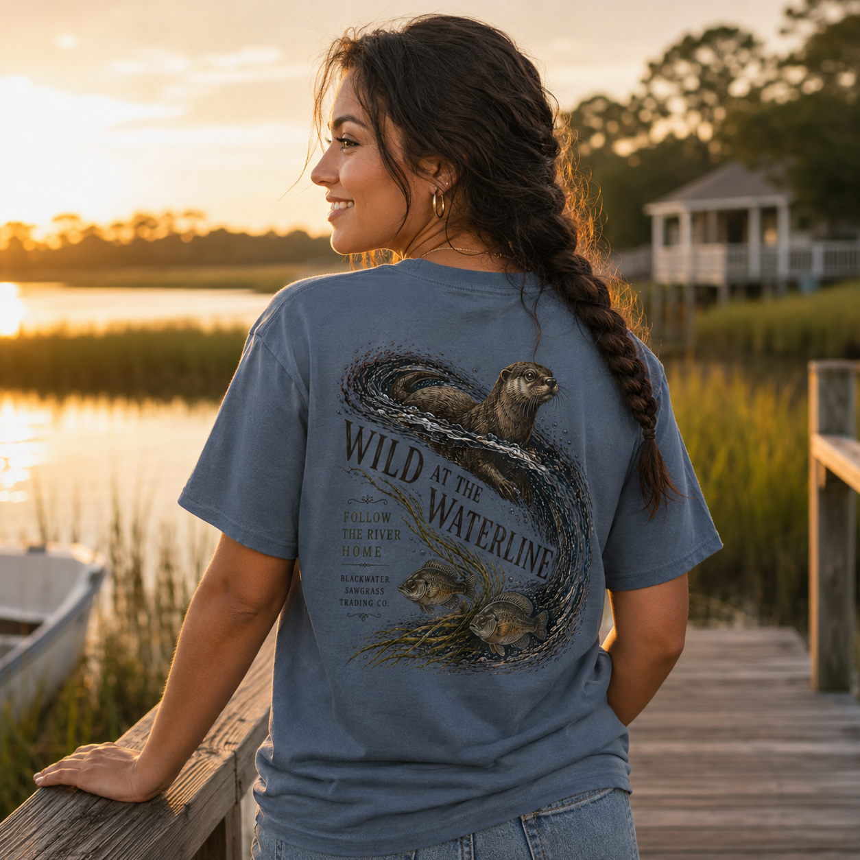 Wild at the Waterline Otter Graphic T-Shirt
