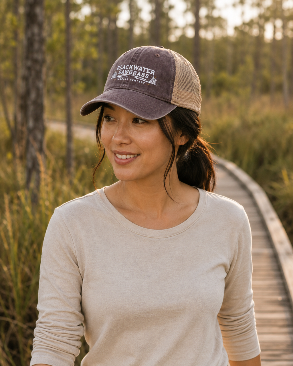 Blackwater Sawgrass Women's Washed Mesh-Back Cap