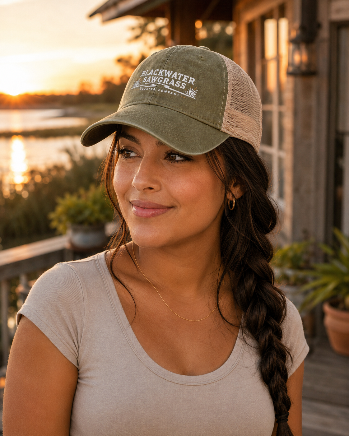 Blackwater Sawgrass Women's Washed Mesh-Back Cap