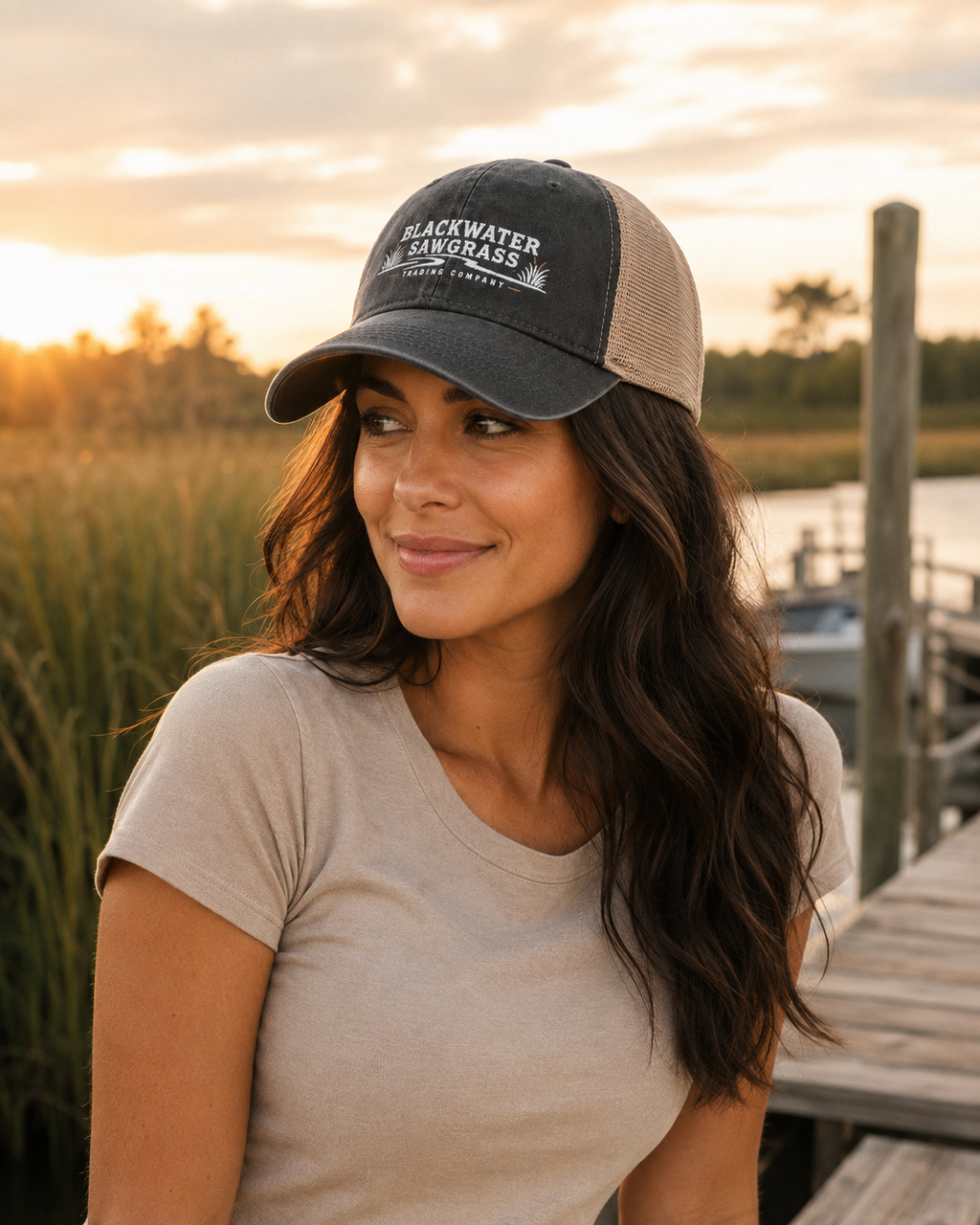 Blackwater Sawgrass Women's Washed Mesh-Back Cap