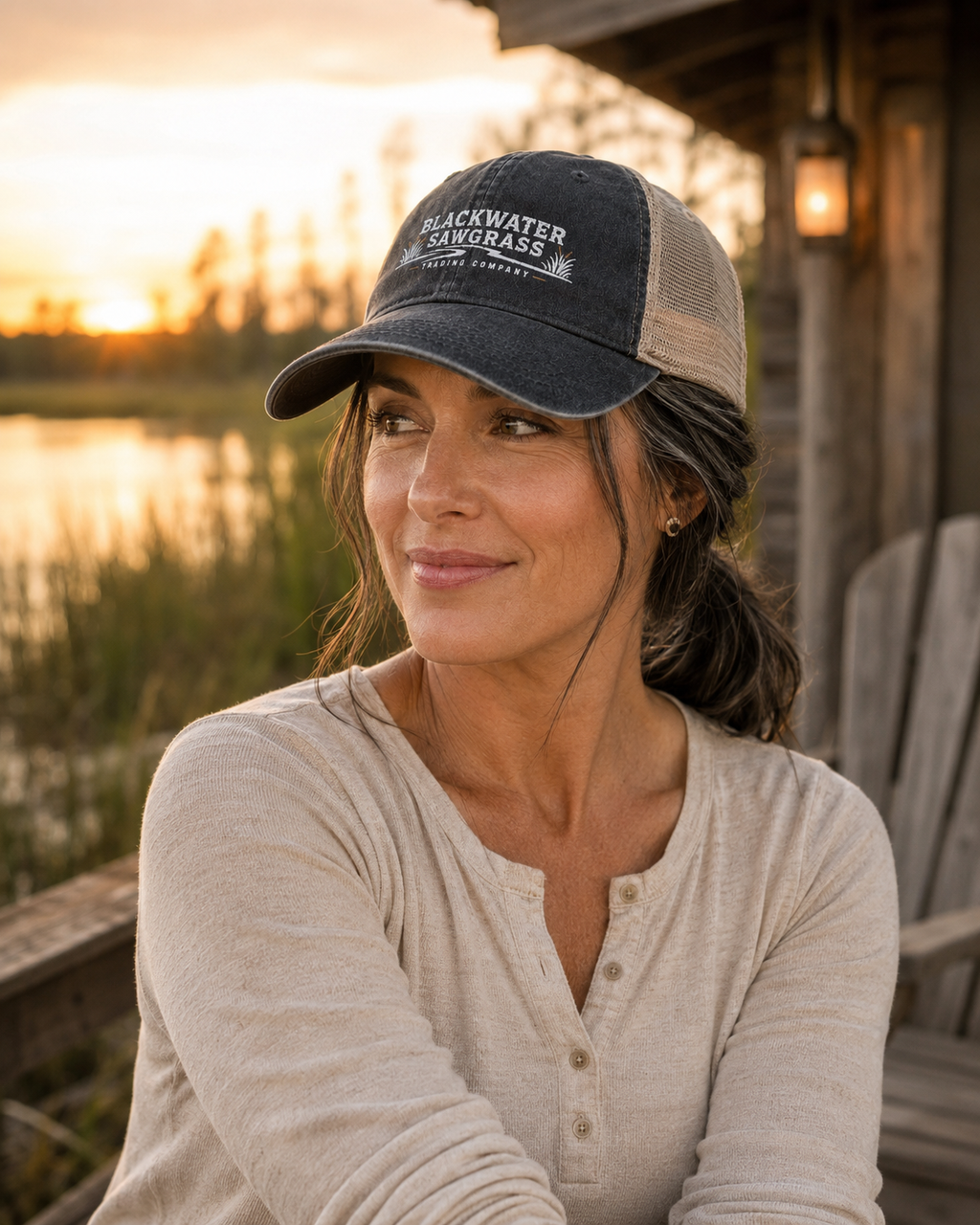 Blackwater Sawgrass Women's Washed Mesh-Back Cap