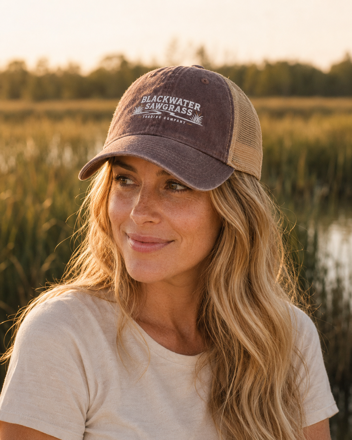 Blackwater Sawgrass Women's Washed Mesh-Back Cap