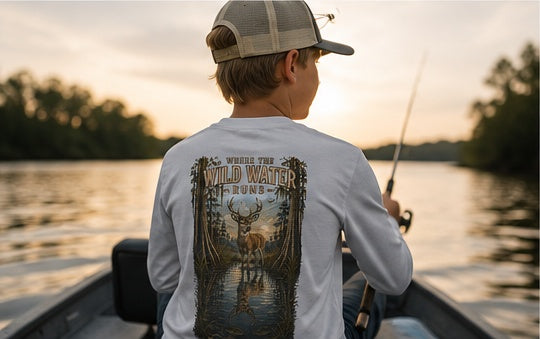 Wild Water Youth Long Sleeve Tee | Nature Graphic