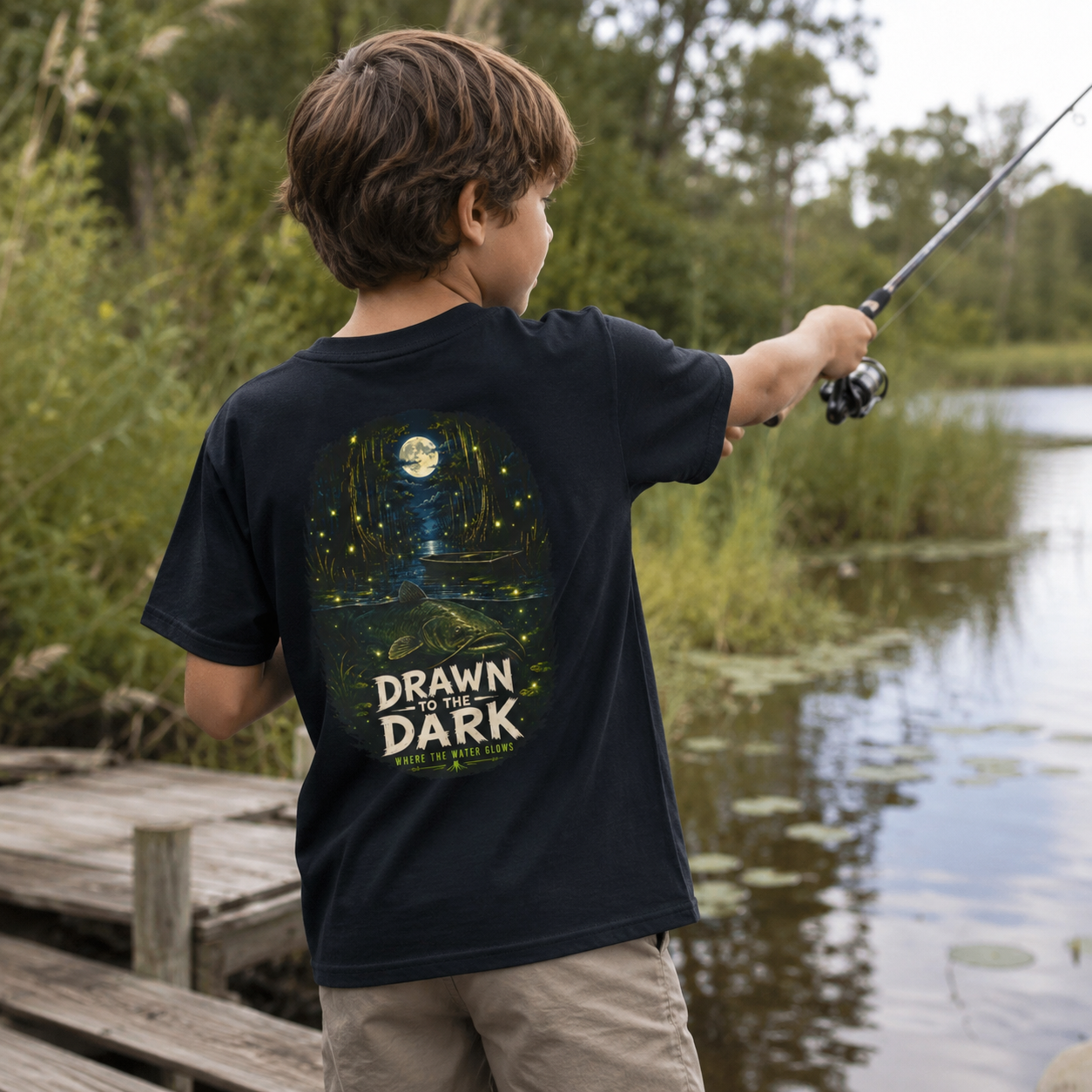 Drawn to the Dark Youth Tee | Night Forest Graphic