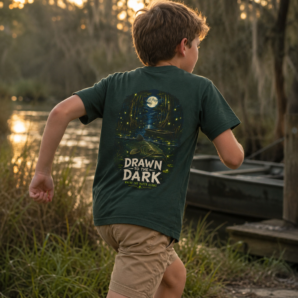 Drawn to the Dark Youth Tee | Night Forest Graphic
