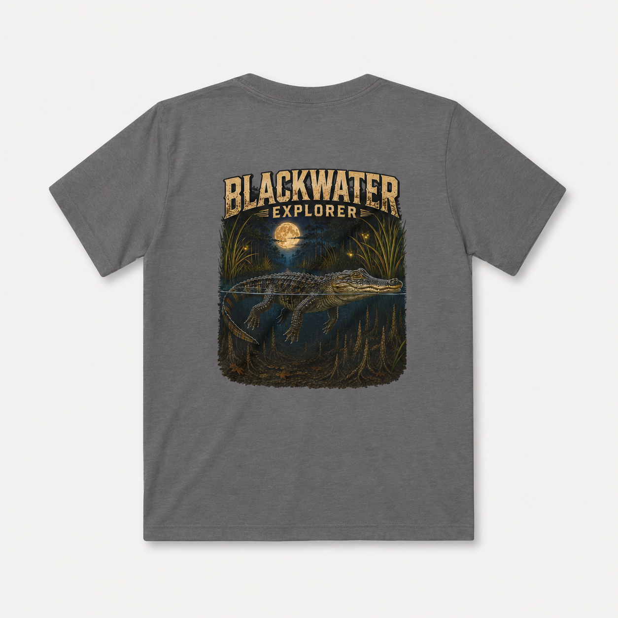 Blackwater Explorer Youth Tee | Alligator Graphic Tee (Back & Chest Print)