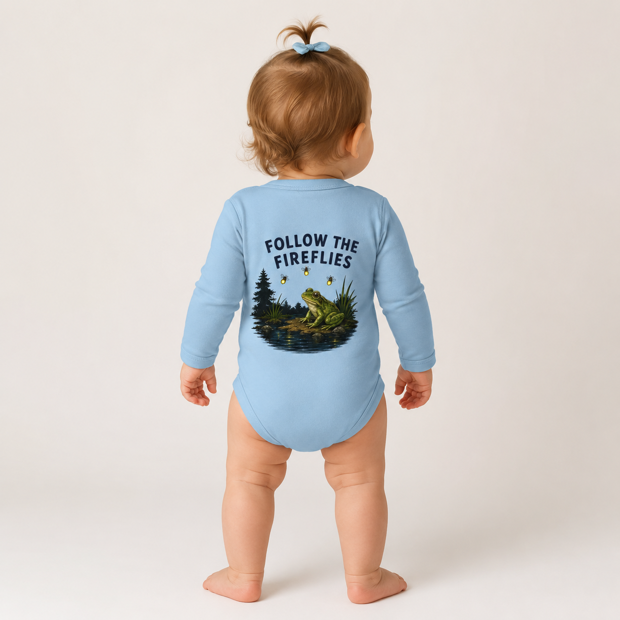Follow the Fireflies Infant Long Sleeve Onesie | Frog Night Graphic