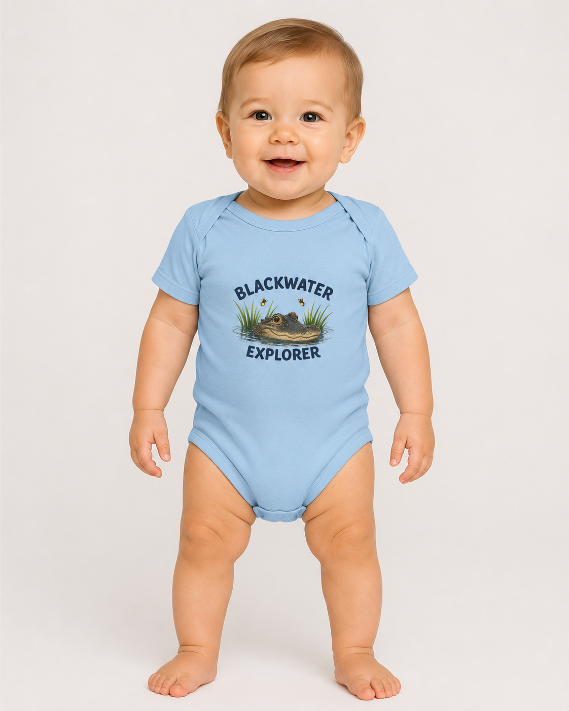 Blackwater Explorer Infant Onesie | Alligator Graphic Baby One-Piece