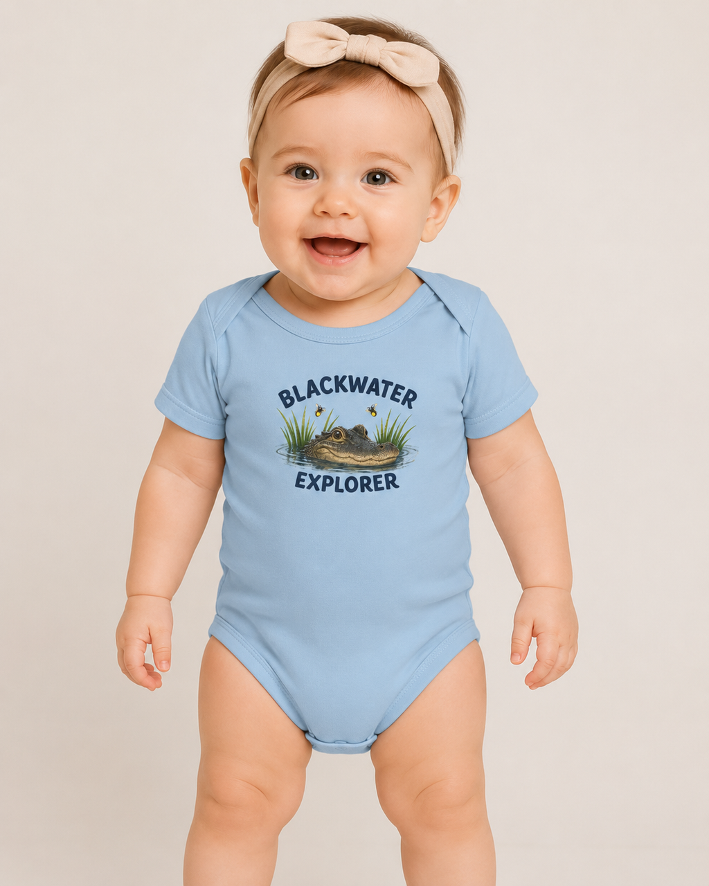 Blackwater Explorer Infant Onesie | Alligator Graphic Baby One-Piece