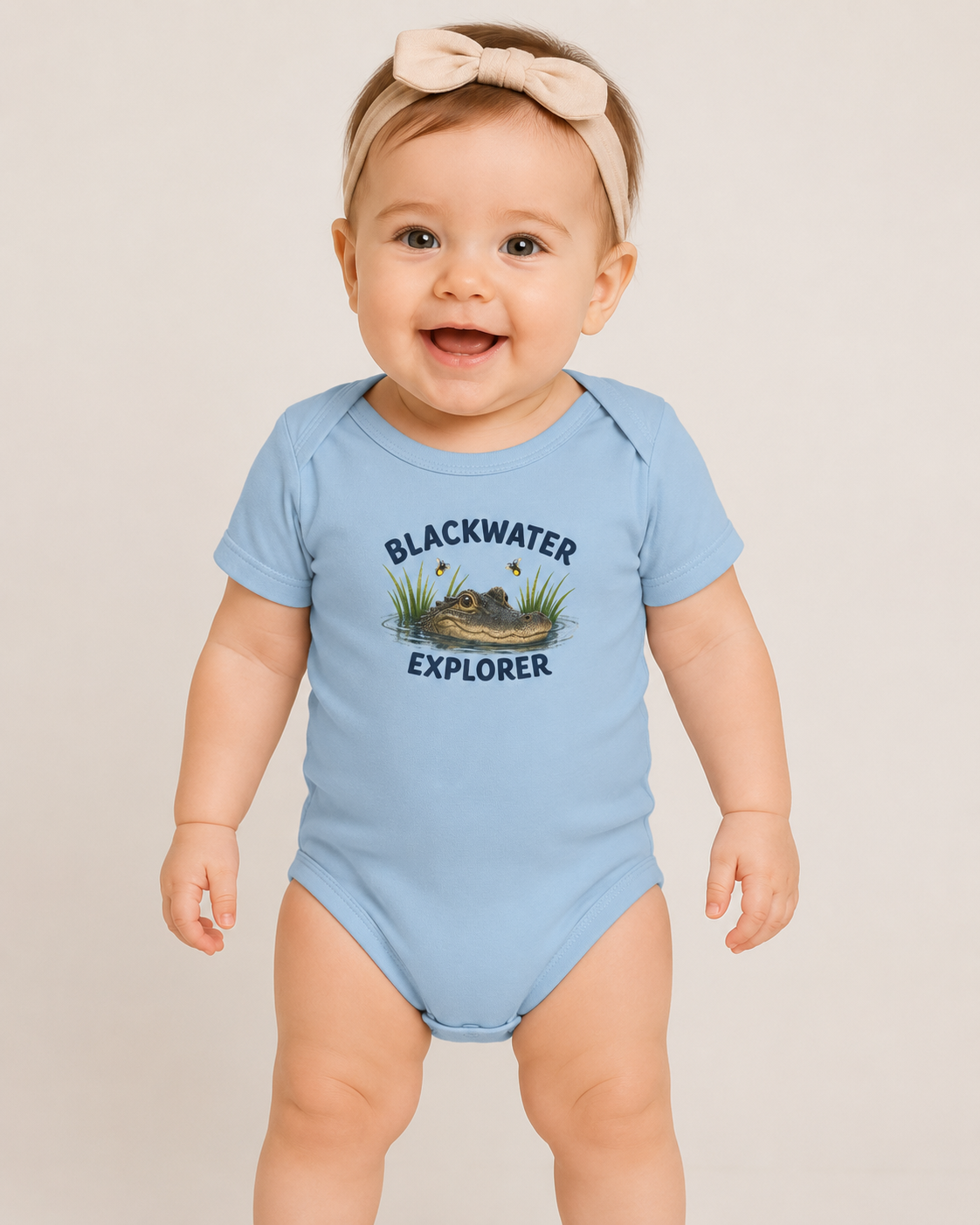 Blackwater Explorer Infant Onesie | Alligator Graphic Baby One-Piece