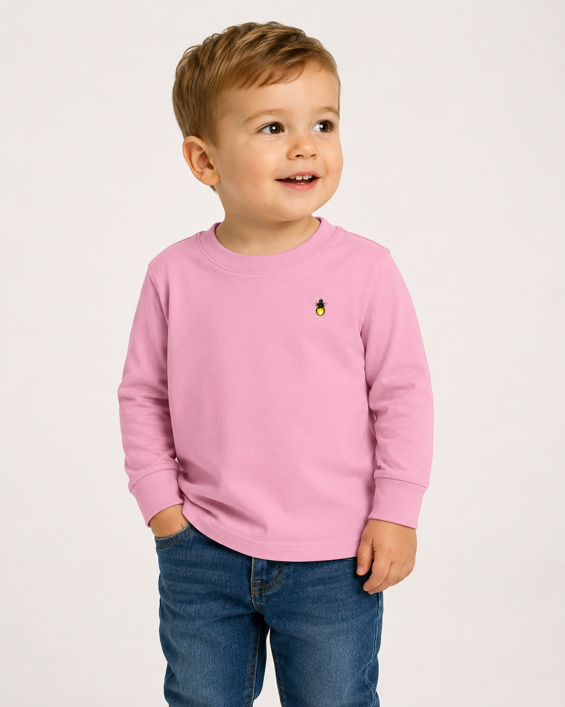 Follow the Fireflies Toddler Long Sleeve Tee | Woodland Night Graphic