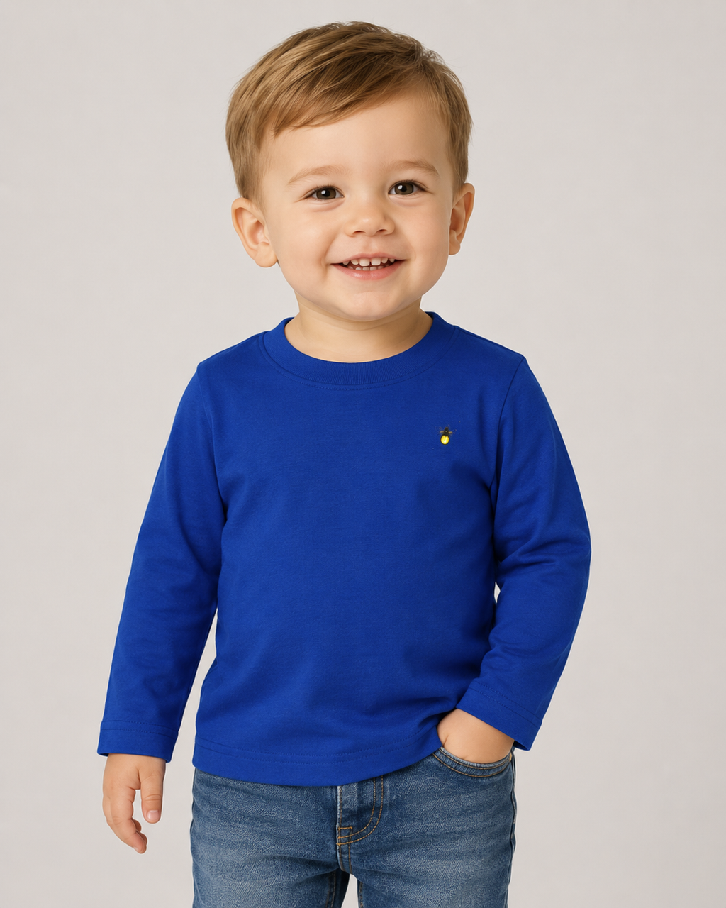 Follow the Fireflies Toddler Long Sleeve Tee | Woodland Night Graphic