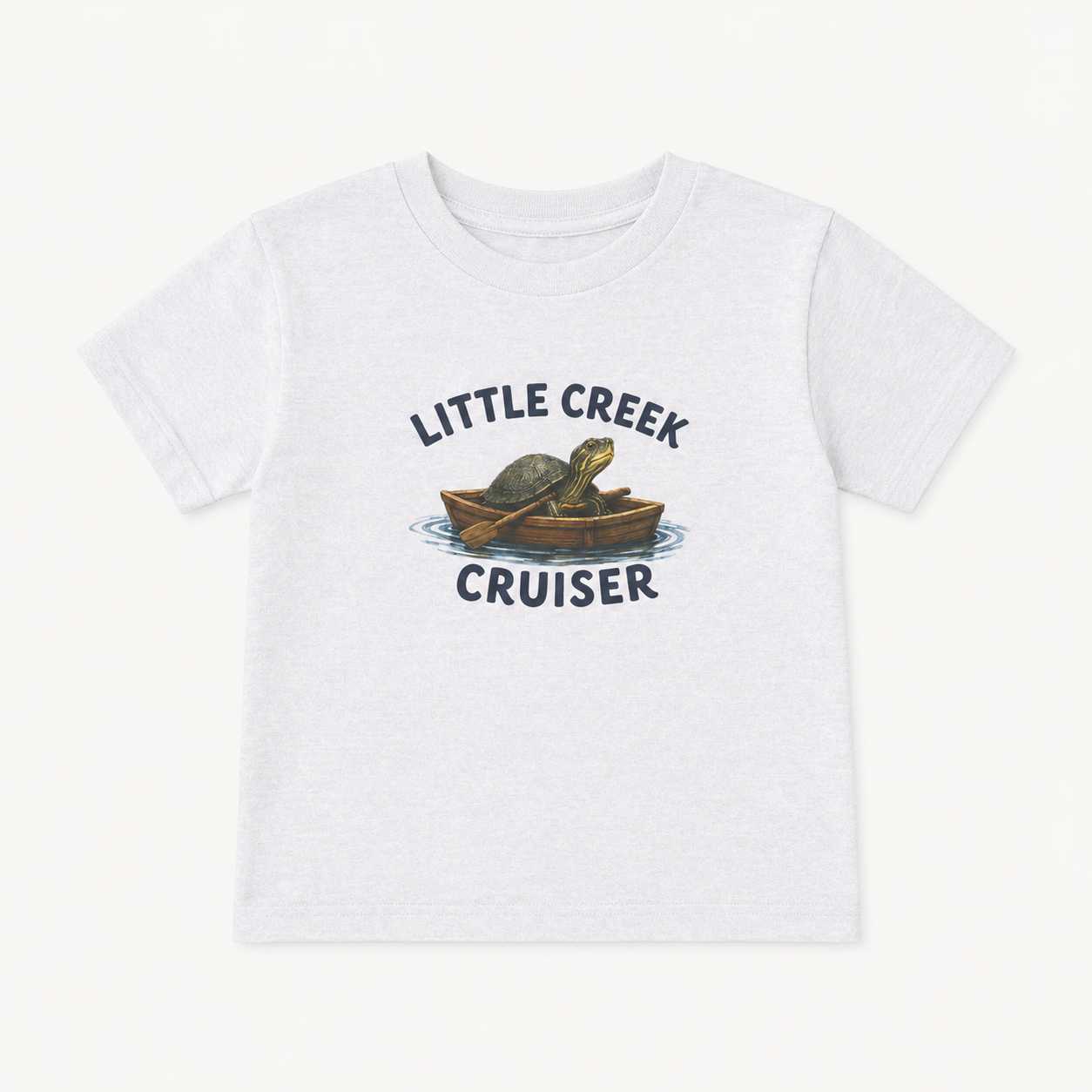 Little Creek Cruiser Toddler Tee — Cute Boat & Turtle Graphic Tee