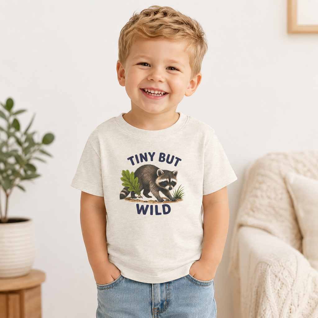 Tiny But Wild  Toddler Tee | kids animal shirt, neutral