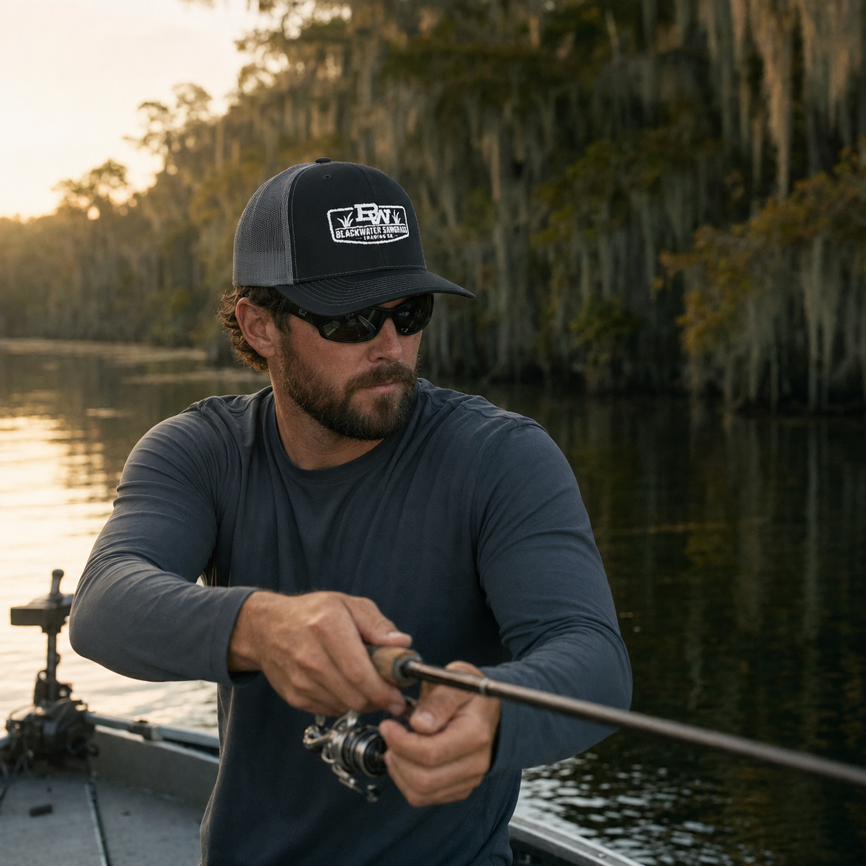 Blackwater Fishing Trucker Hat – Embroidered Richardson 112