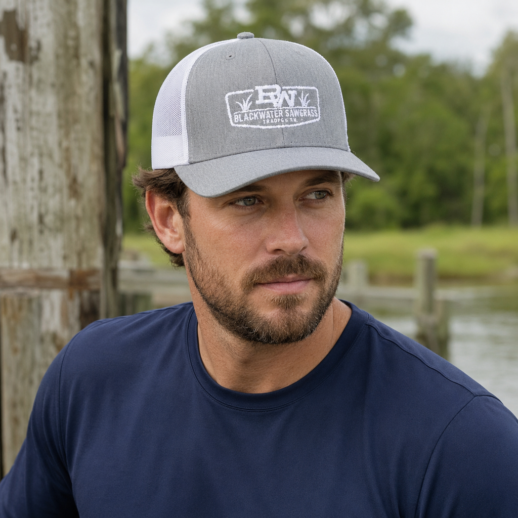 Blackwater Fishing Trucker Hat – Embroidered Richardson 112