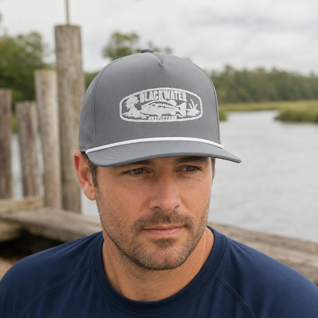 Blackwater Bass Fishing Rope Cap – Embroidered Comfort Colors Hat