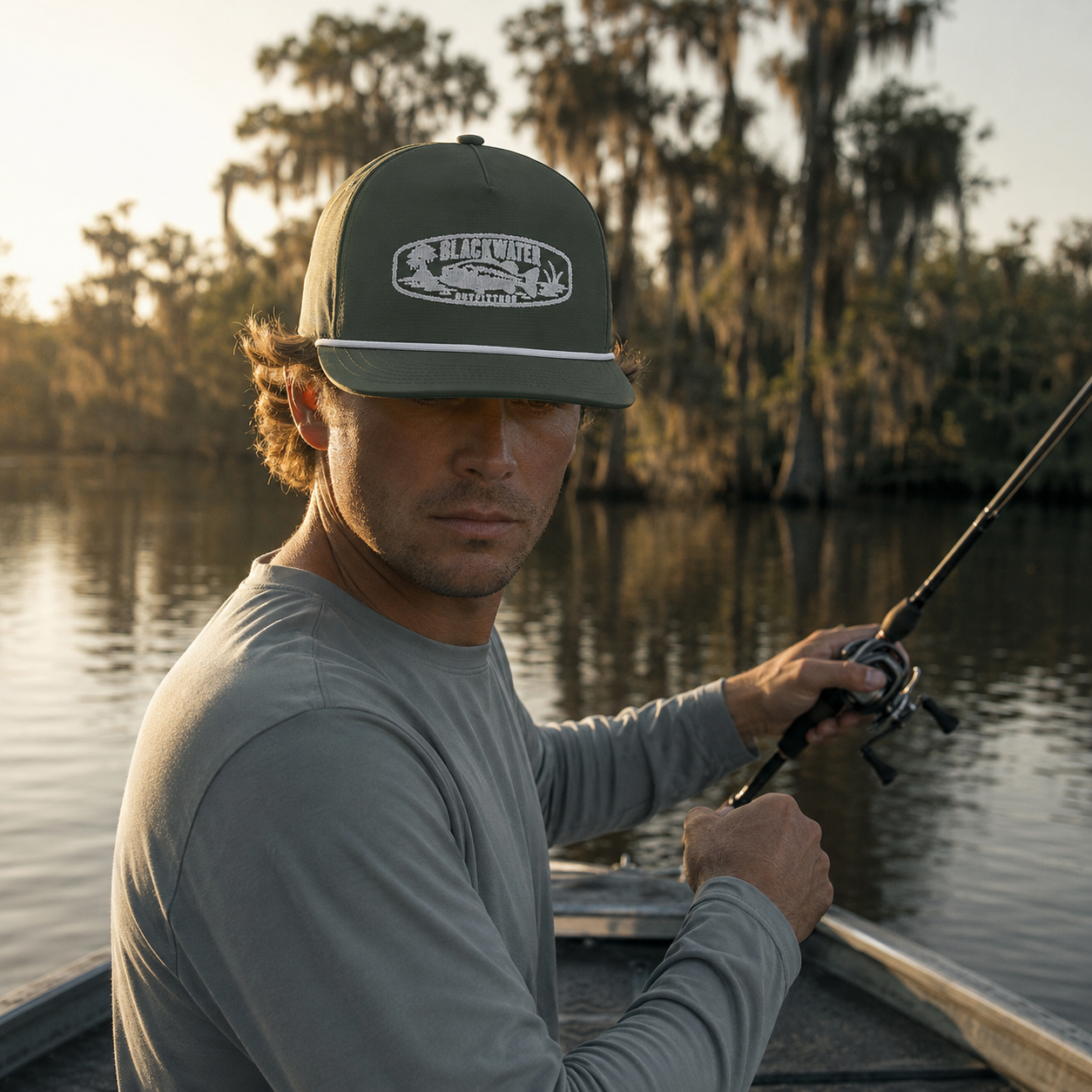 Blackwater Bass Fishing Rope Cap – Embroidered Comfort Colors Hat