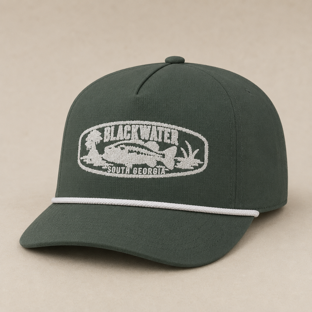 Blackwater Bass Fishing Rope Cap – Embroidered Comfort Colors Hat