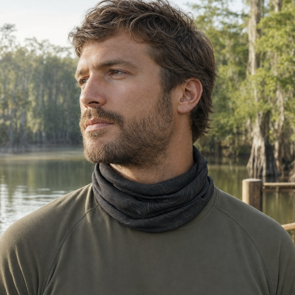 Dark Topographic Neck Gaiter – Men’s Outdoor Face Cover