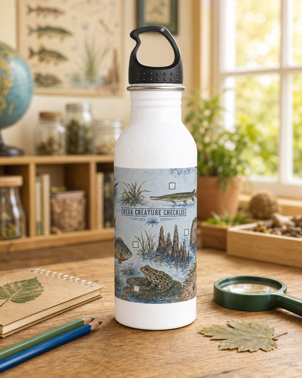 Creek Creature Checklist Youth Water Bottle