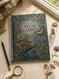 Study Garden Spiral Notebook — Vintage Botanical Cover with Butterflies, Floral Journal for Notes & Botanical Study