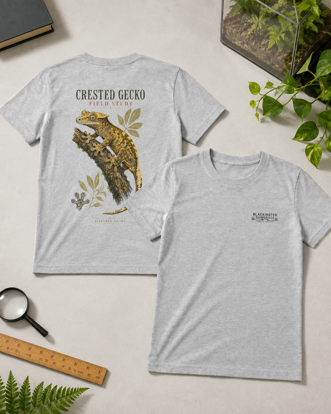 Crested Gecko Kids T-Shirt — Vintage Herpetology Tee for Young Reptile Lovers