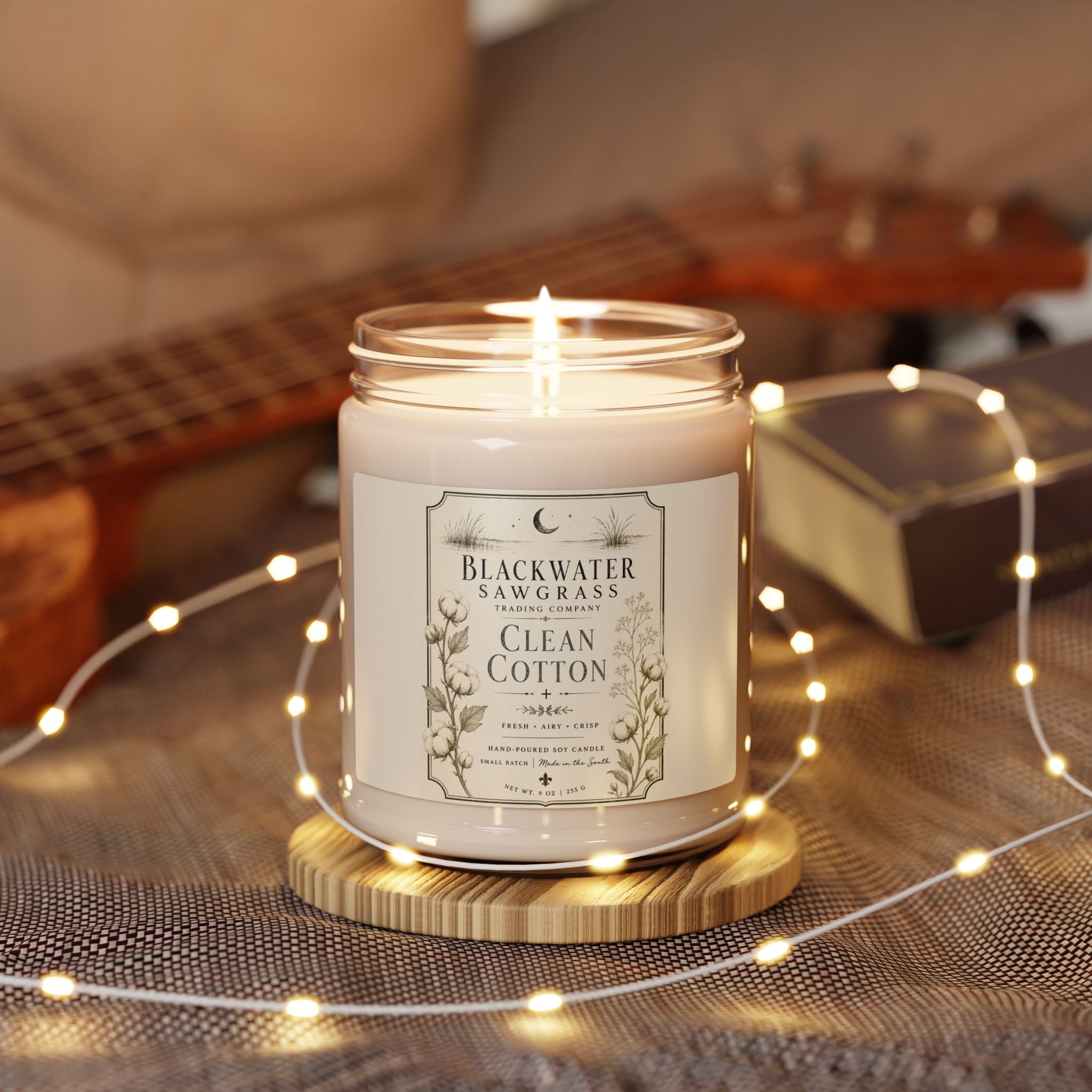 Clean Cotton Soy Candle — 9oz Scented Jar