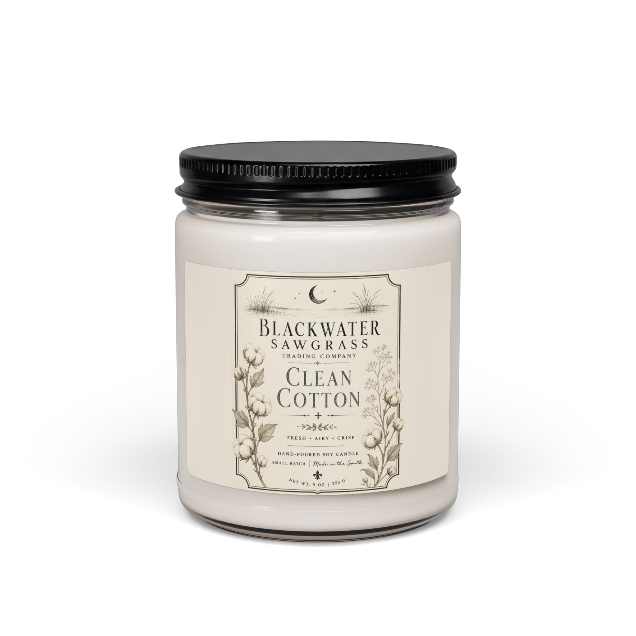 Clean Cotton Soy Candle — 9oz Scented Jar