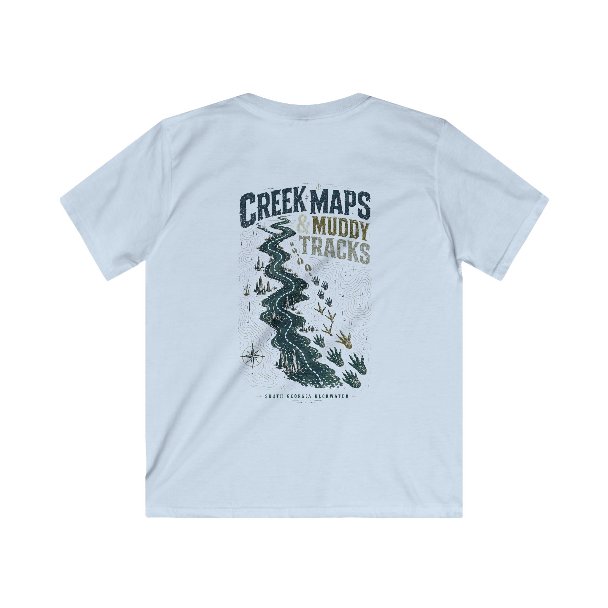 Creek Maps & Muddy Tracks Youth T-Shirt