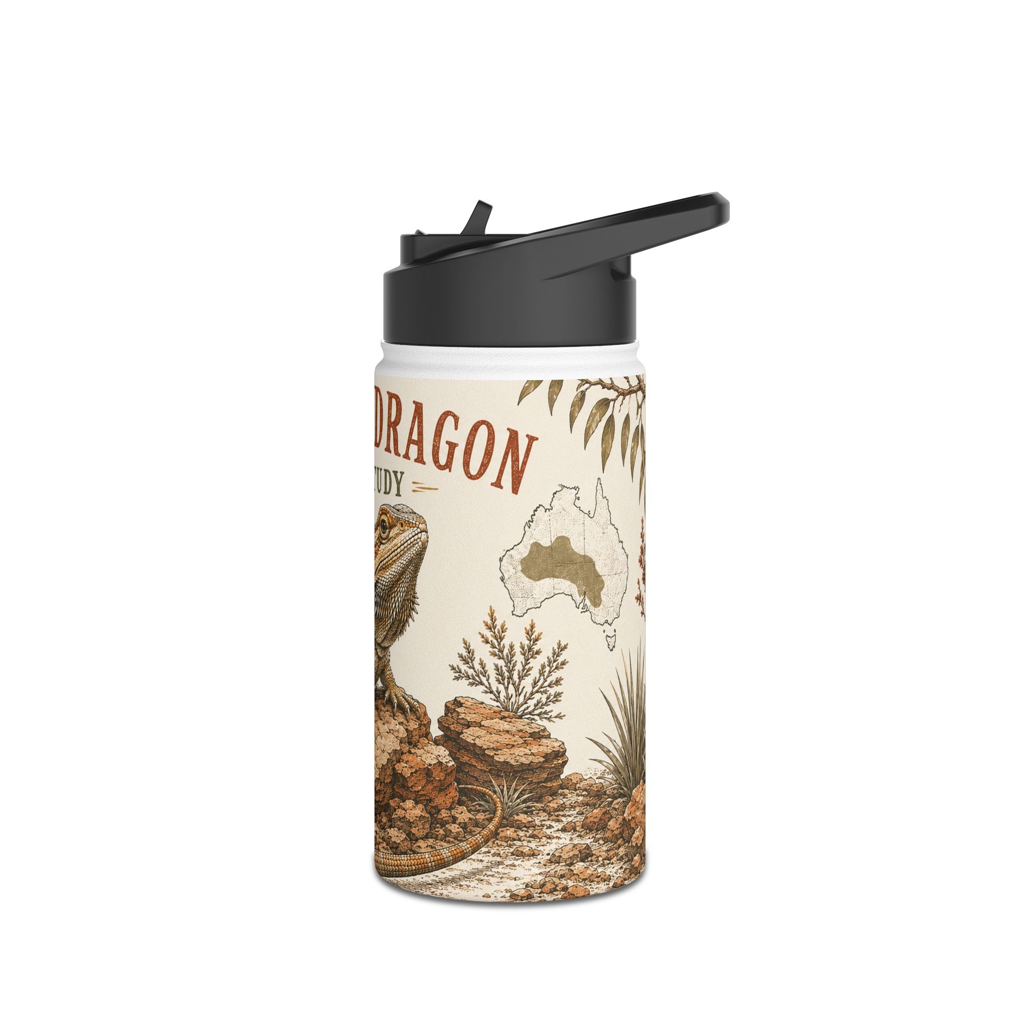Bearded Dragon Field Study Stainless Steel Water Bottle
