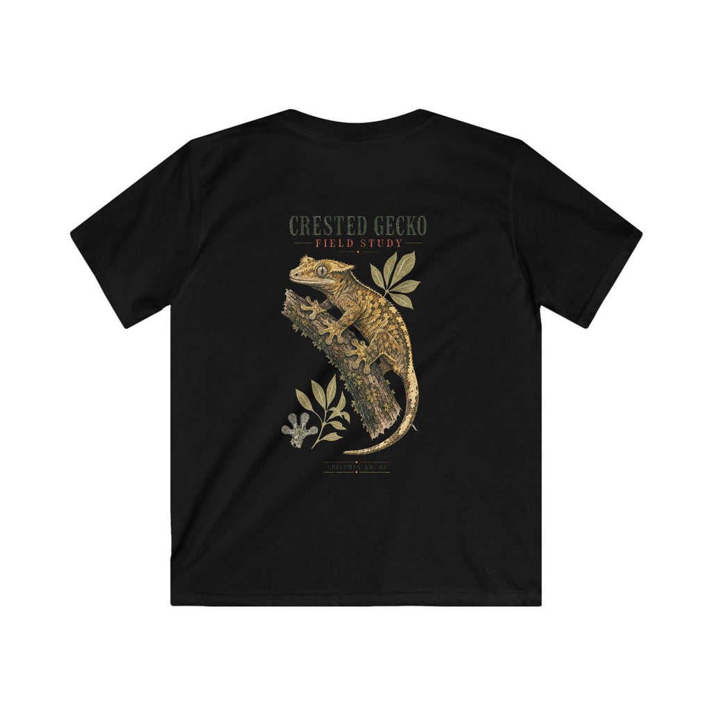 Crested Gecko Kids T-Shirt — Vintage Herpetology Tee for Young Reptile Lovers