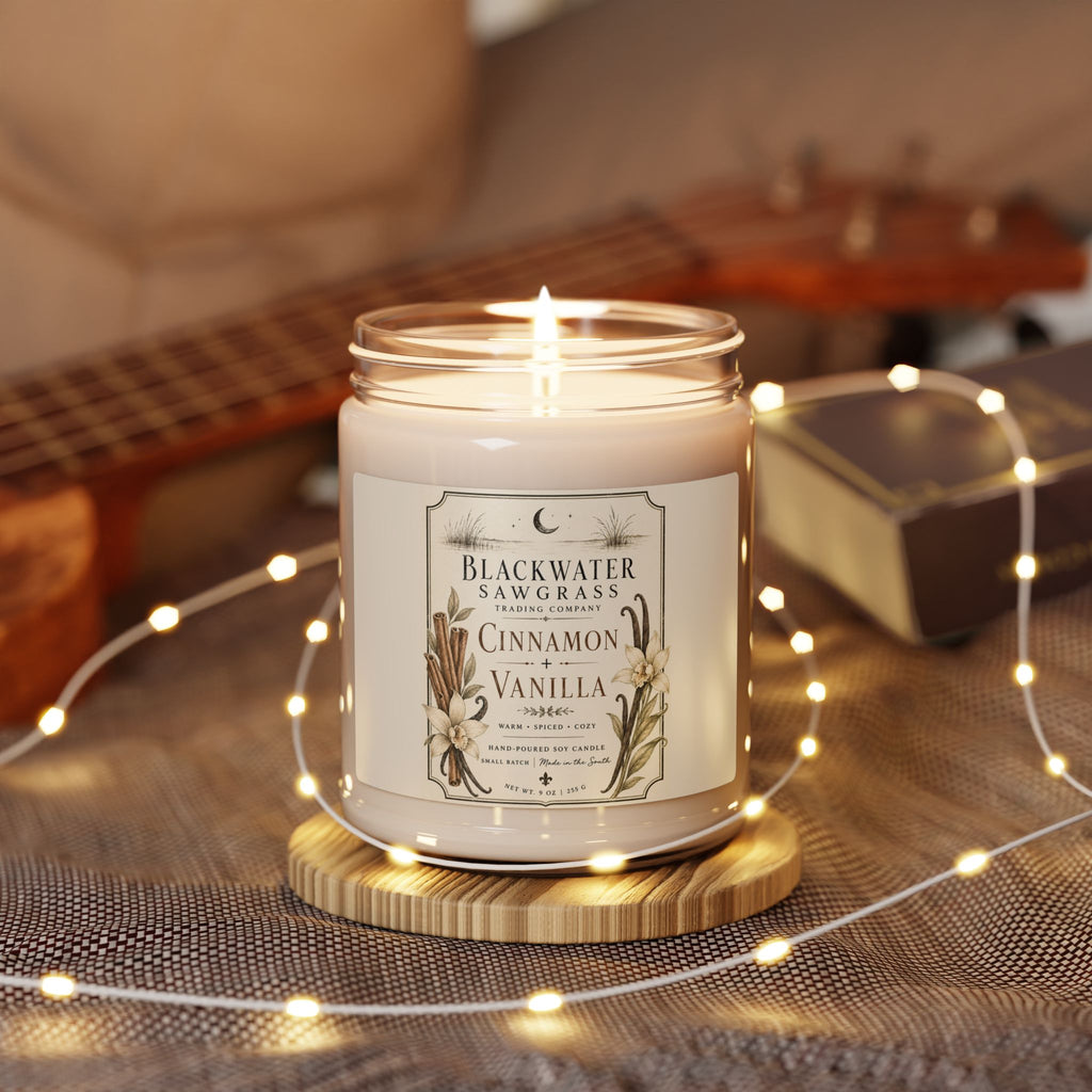 Cinnamon Vanilla Soy Candle — 9oz Scented Jar