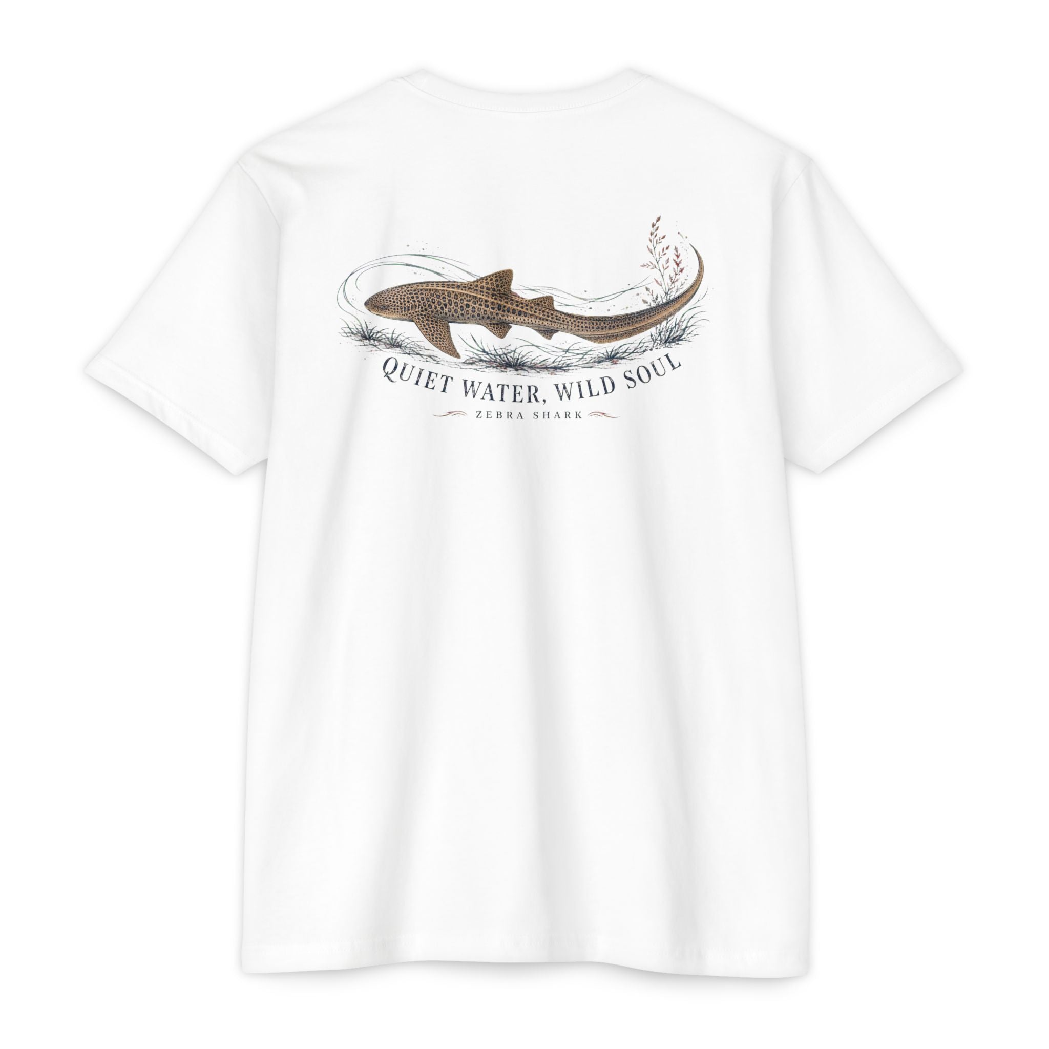 Quiet Water, Wild Soul Zebra Shark Tee